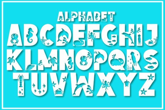 Ocean World Font PNG with transparent background - Preview 1
