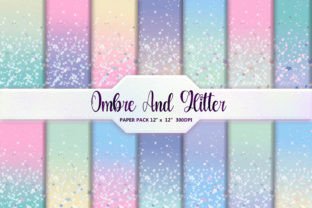 Ombre and Glitter Digital Paper Pack Graphic by DifferPP · Creative Fabrica