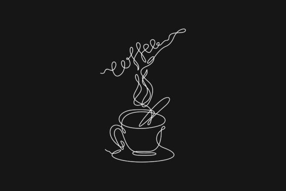 One Continuous Line Drawing of Coffee Graphic by yanuart  Creative Fabrica