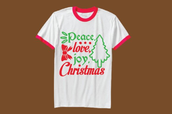 Peace Love Joy Christmas Graphic T-shirt Designs By Mockups up