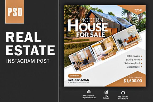 Preview of Real Etstate Instagram Post real estate social media template