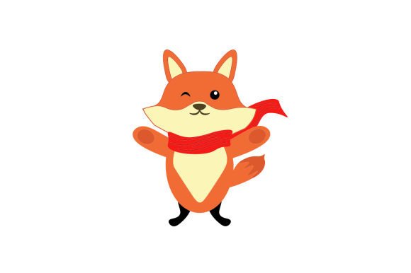 Fox with Scarf Waving