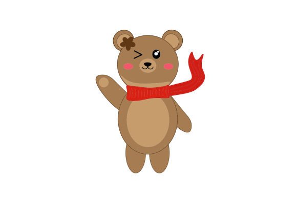 Bear with Scarf Waving