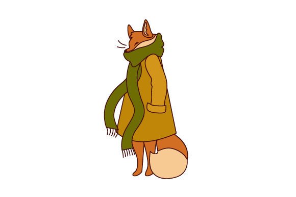 Fox with Scarf Waving