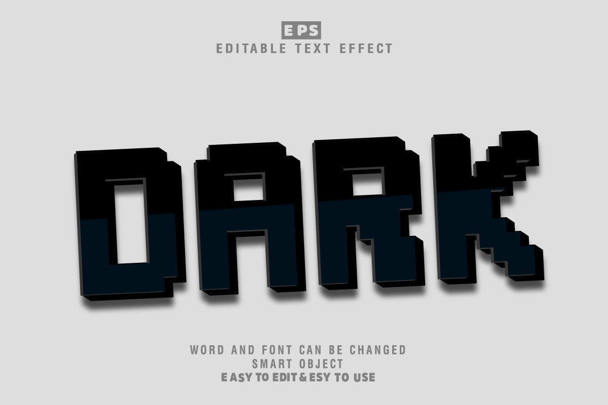 Dark 3d Editable Text Effect Vector Graphic by TrueVector · Creative ...