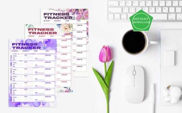 Fitness Tracker to Do List Template Graphic Print Templates By Dream Forest