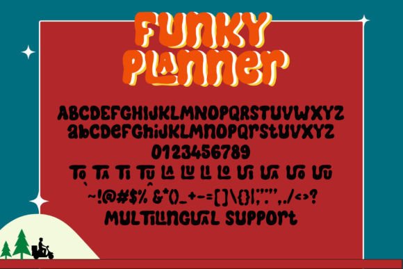 Funky Planner Font PNG with transparent background - Preview 4