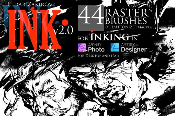 INK.&bull; 44 Affinity Photo Brushes&nbsp;updated to&nbsp;V2.0 Grafik Pinsel Von Ldarro