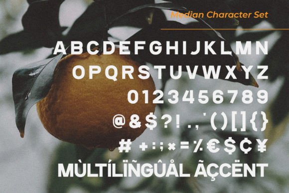 Median Font PNG with transparent background - Preview 5