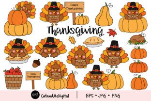 Thanksgiving Turkey Clipart Graphic by CatAndMe · Creative Fabrica