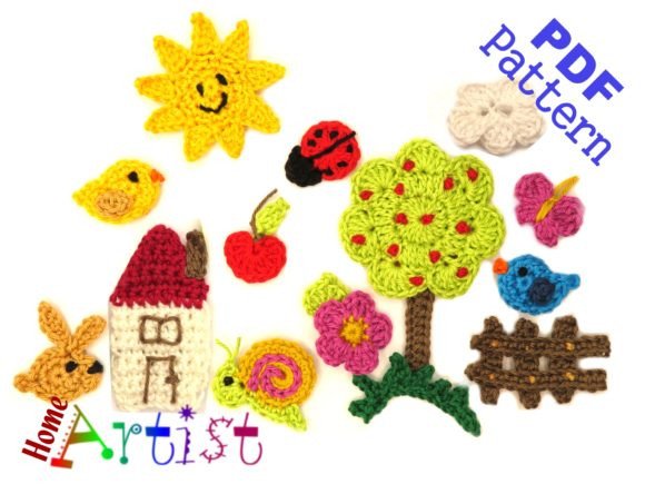 Tree Set 02 Crochet Apllique