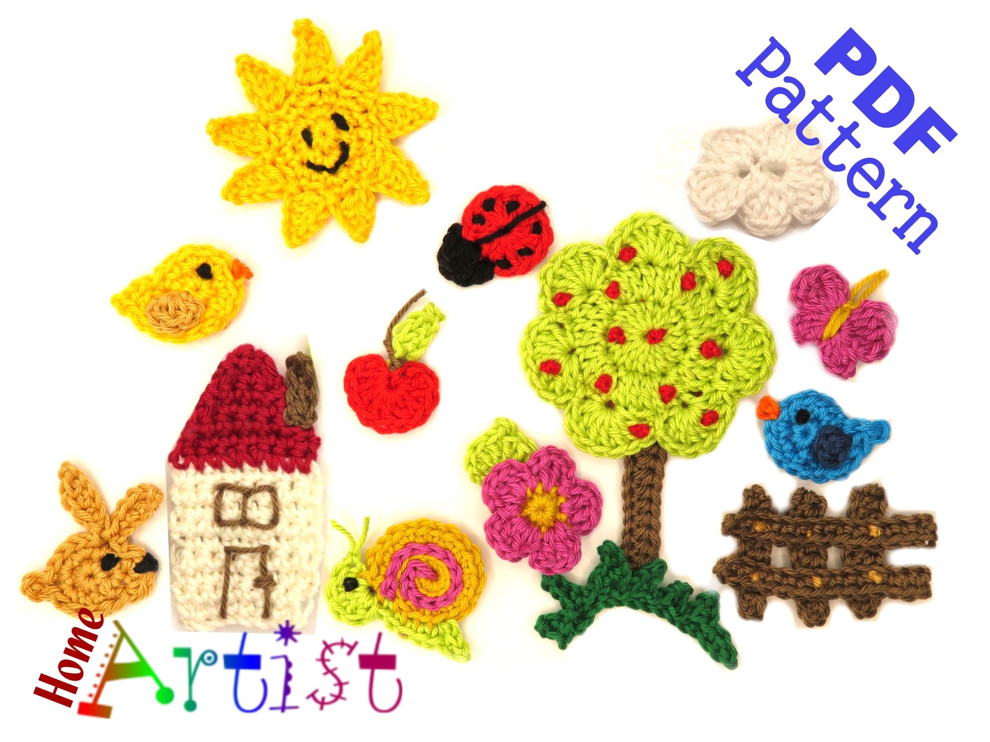 Tree Set 02 Crochet Apllique