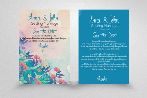 Wedding Invitation Card Template Grafika Szablony do Druku Przez Leza Sam