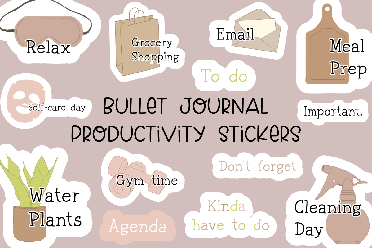 Bullet Journal Productivity Stickers Set SVG Cut file by Creative Fabrica Crafts · Creative Fabrica