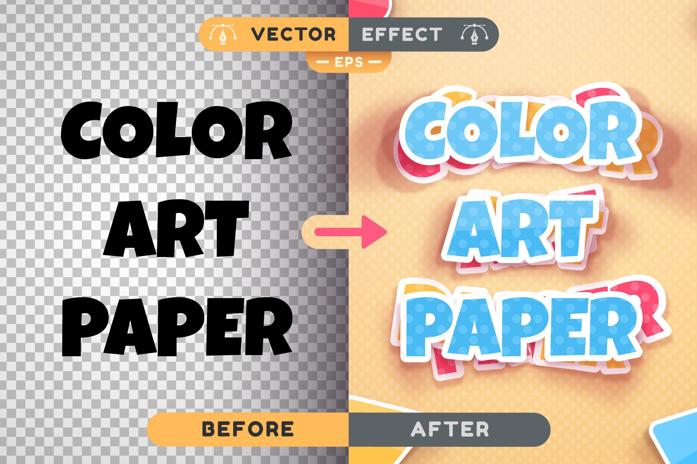 Color Art Paper - Editable Text Effect Graphic by rwgusev · Creative ...