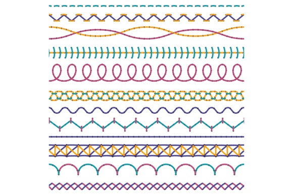 Embroidery Stitches. Fashion Fabric Stit Graphic Illustrations By yummybuum