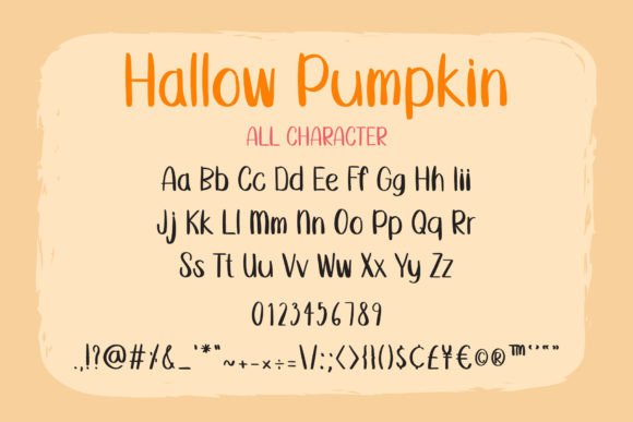 Hallow Pumpkin Font PNG with transparent background - Preview 2