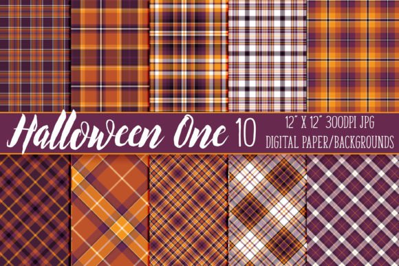Halloween Plaid Scrapbook Paper, Vol. 1