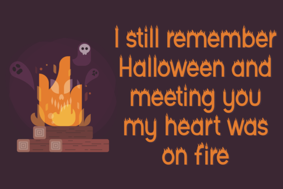Halloween on Fire Font PNG with transparent background - Preview 1