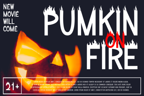 Halloween on Fire Font PNG with transparent background - Preview 2