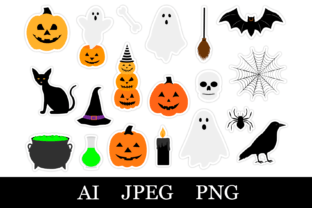 Halloween Stickers Printable PNG Graphic by shishkovaiv · Creative Fabrica
