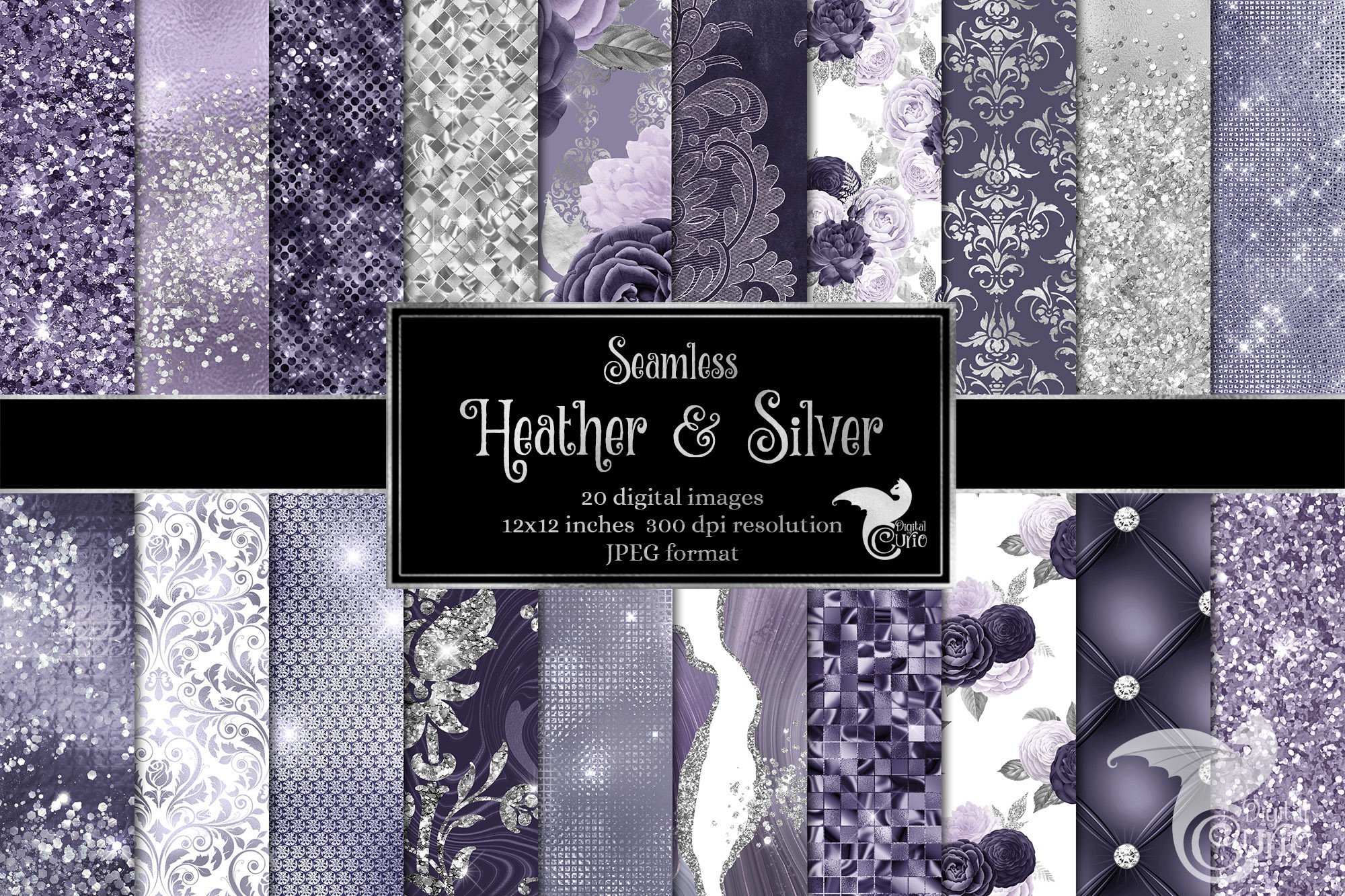 Heather and Silver Digital Paper