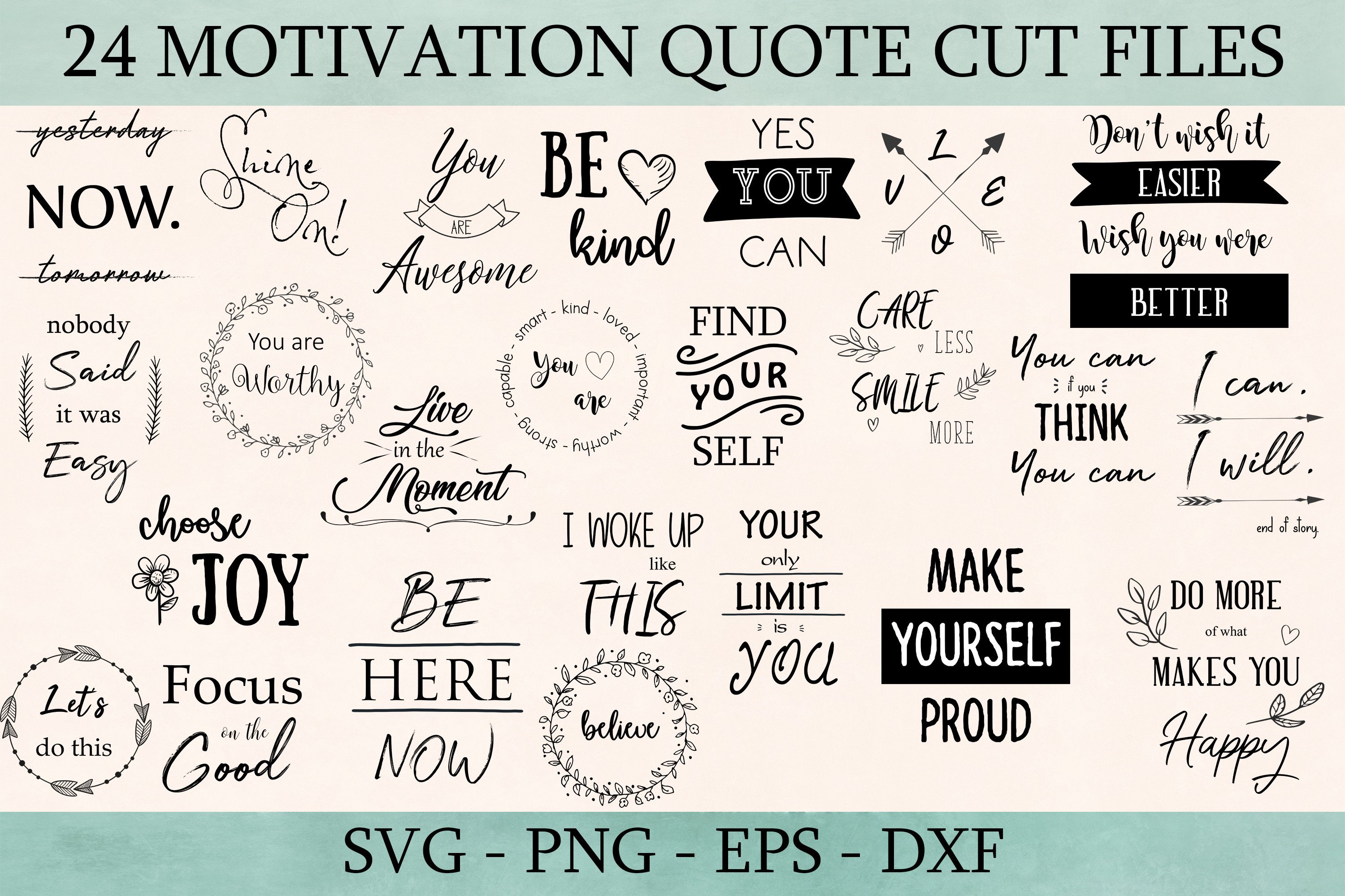 Motivational SVG Quotes Design Graphic by myowndreamland · Creative Fabrica