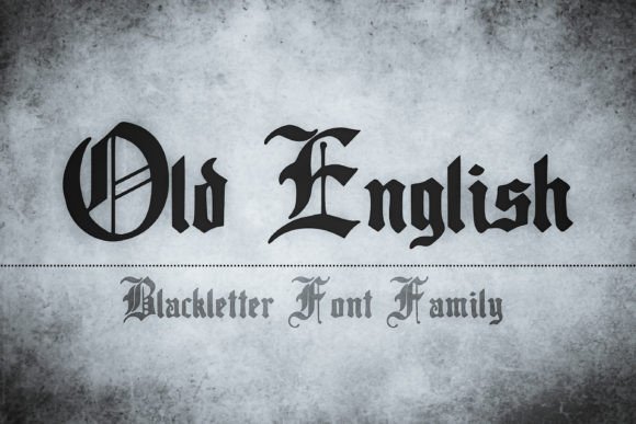 Preview specimen of Old English blackletter font