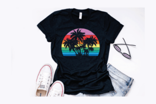 Retro Palm Trees Sunset Design Graphic by Naznin sultana jui · Creative ...