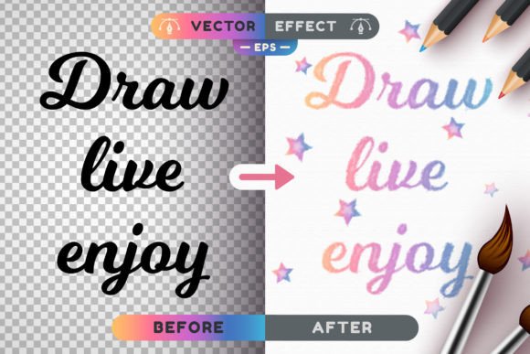 Watercolor Rainbow Editable Text Effect Graphic by rwgusev · Creative ...