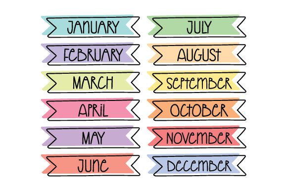 Months Planner Stickers Planner Craft Cut File By Creative Fabrica Crafts