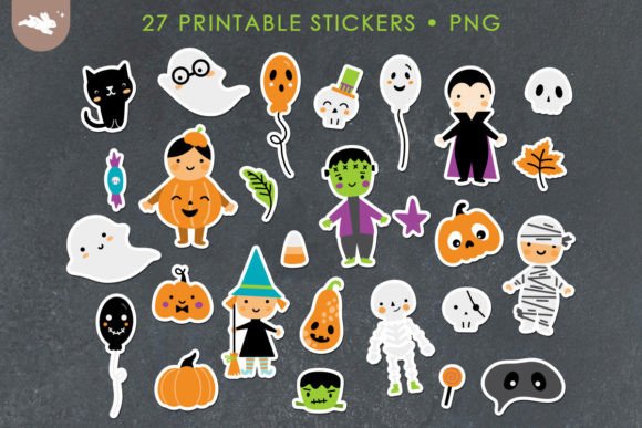 27 Halloween Stickers, Digital Stickers