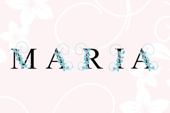Flowerina Font PNG with transparent background - Preview 1