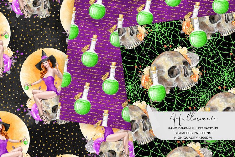Halloween Digital Paper, Patterns Graphic by collartstudio · Creative ...