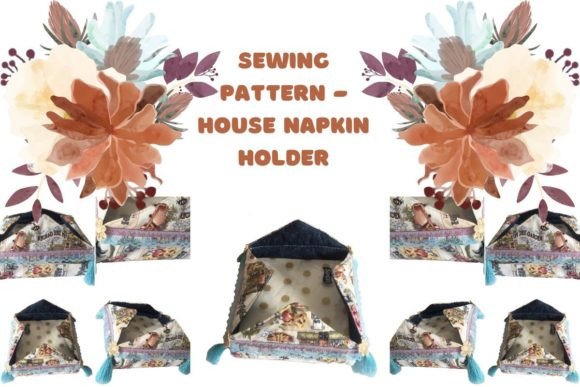 House Napkin Fabric Basket Sewing PDF