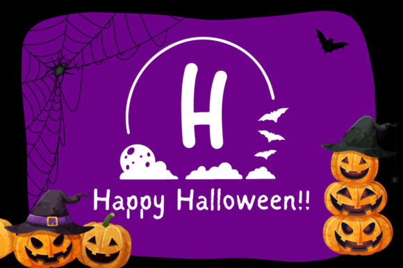 Nocturnal Halloween Monogram Font PNG with transparent background - Preview 2