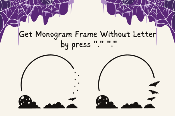 Nocturnal Halloween Monogram Font PNG with transparent background - Preview 3