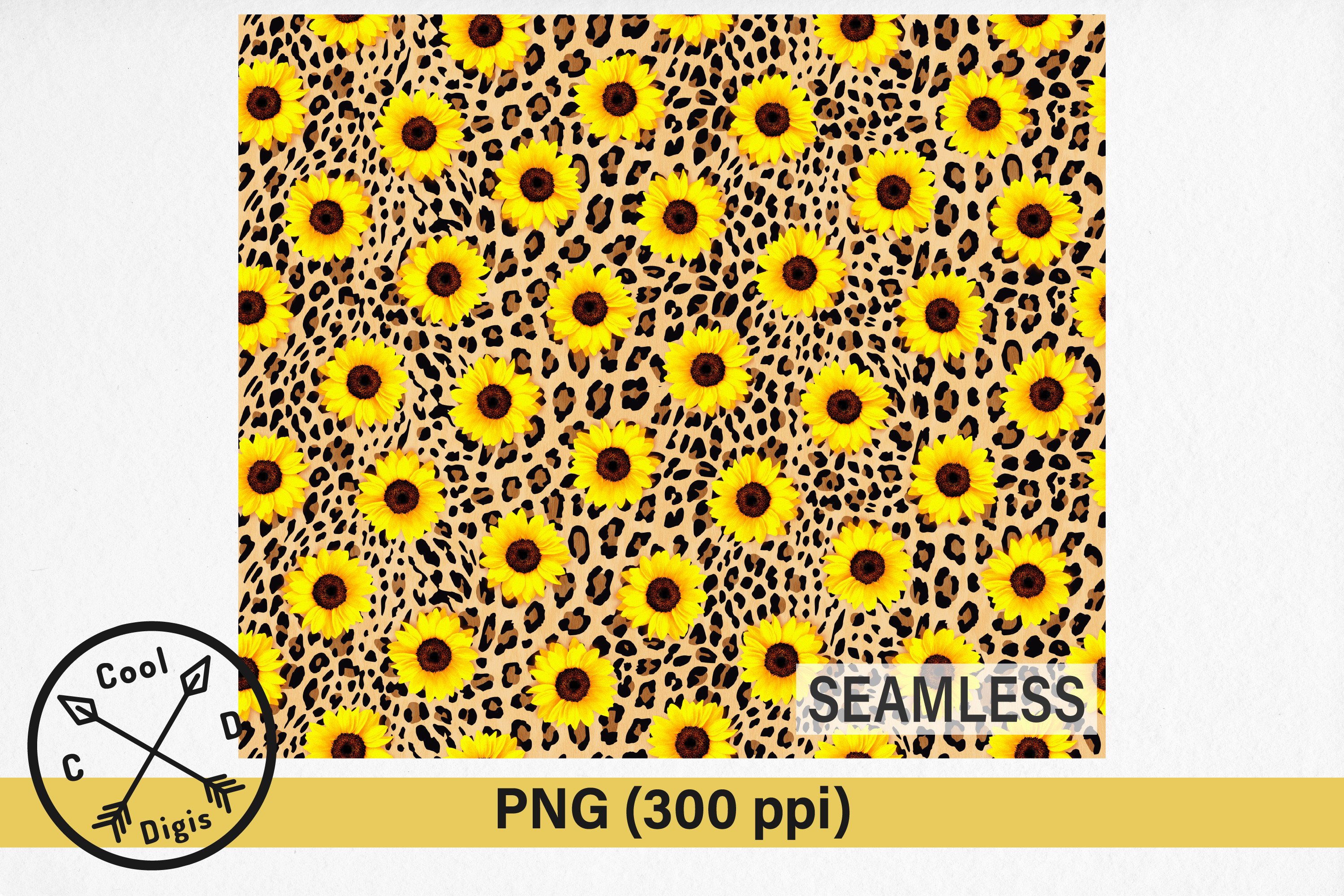 Seamless Leopard Sunflower Print Graphic by Cool Digis · Creative Fabrica