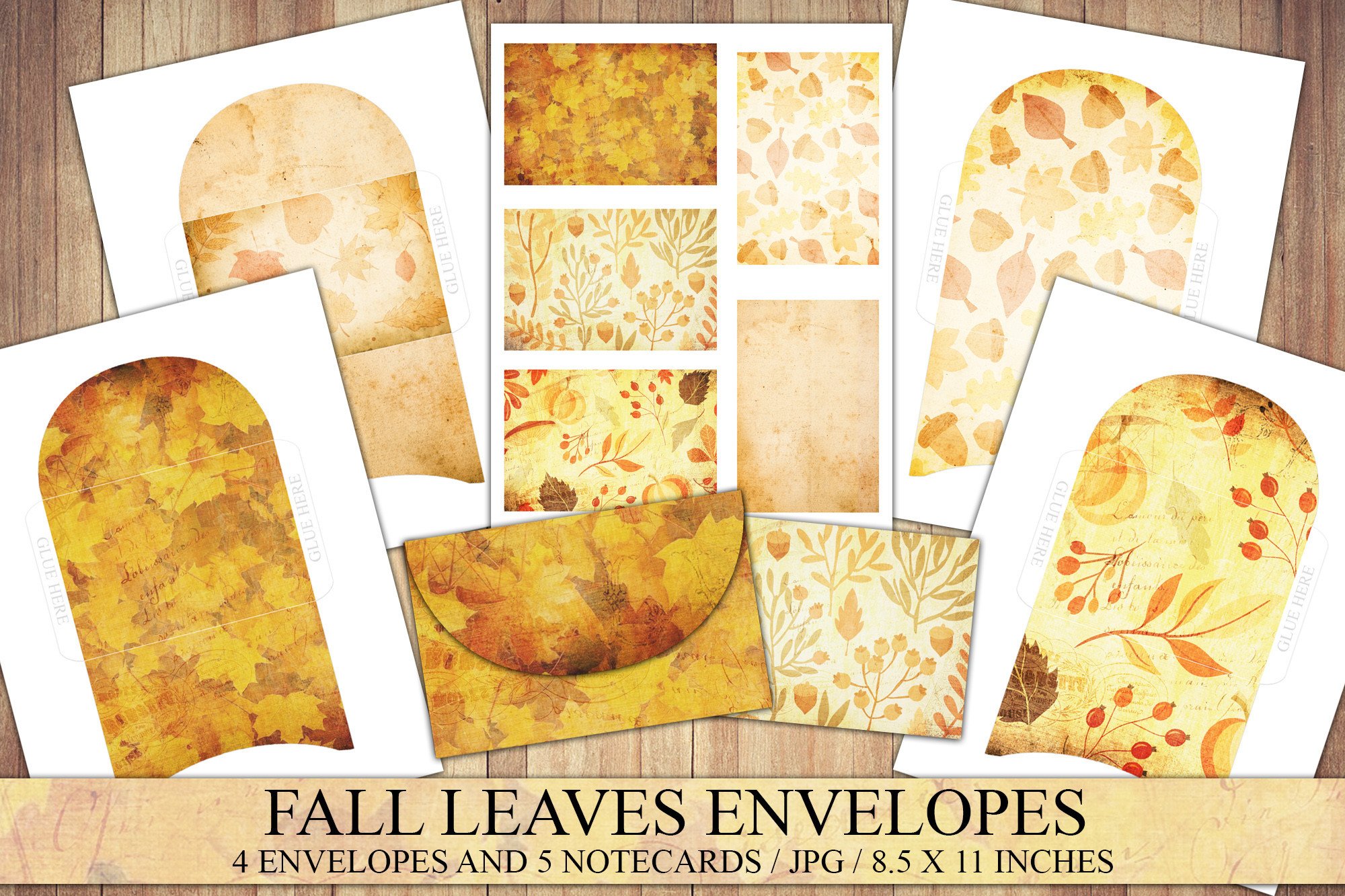 Vintage Fall Leaves Envelope Kit
