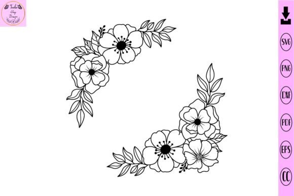 Floral Corner Svg Flower Svg Flowers Svg Graphic by Tadashop Design ...