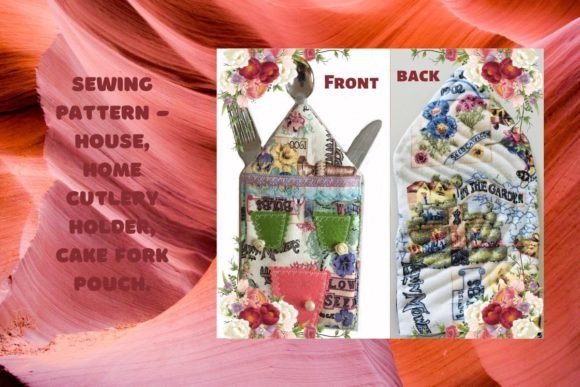 House Fabric Cutlery Holder Sewing PDF
