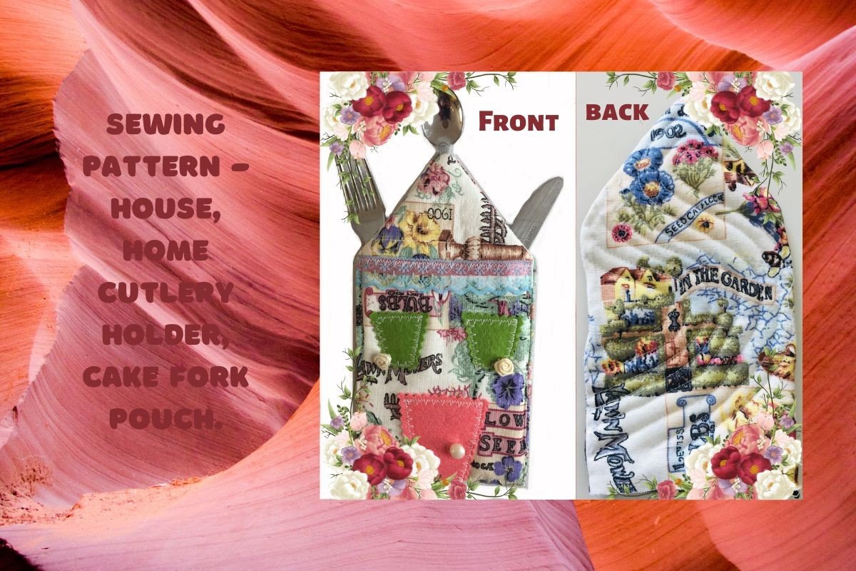 House Fabric Cutlery Holder Sewing PDF