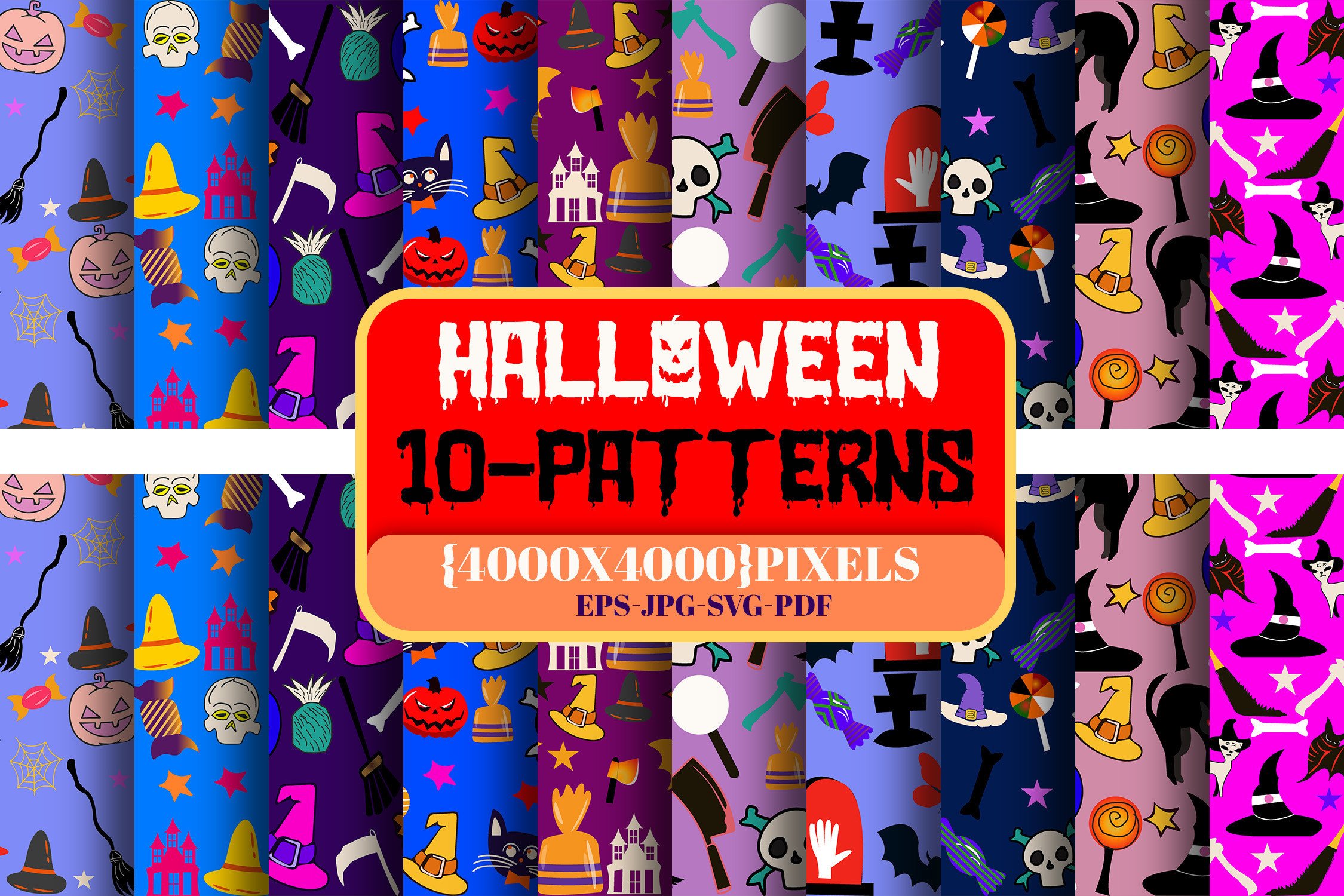Magic Pattern Halloween Digital Paper Graphic by MRK STUDIO · Creative ...
