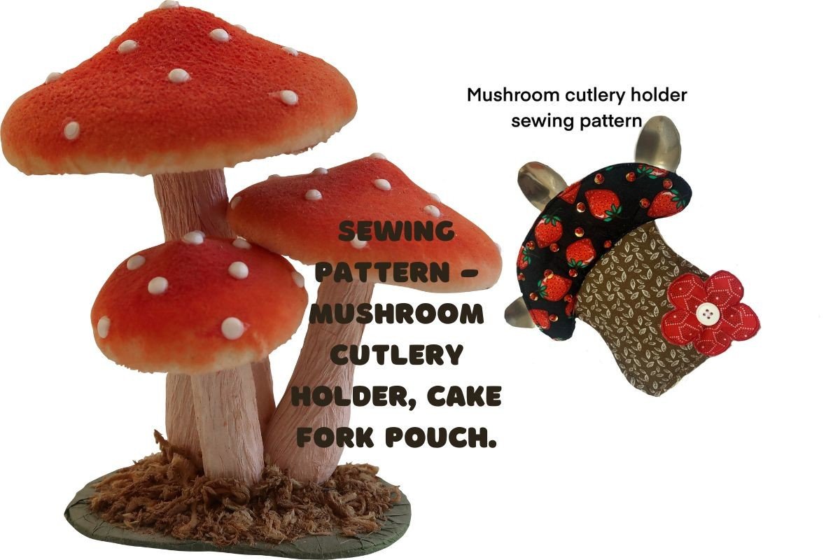 Mushroom Fabric Cutlery Holder Sewing