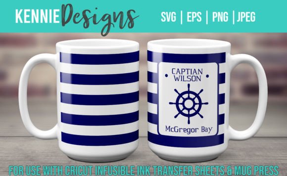 Nautical Captain Boater Mug Svg Graphics