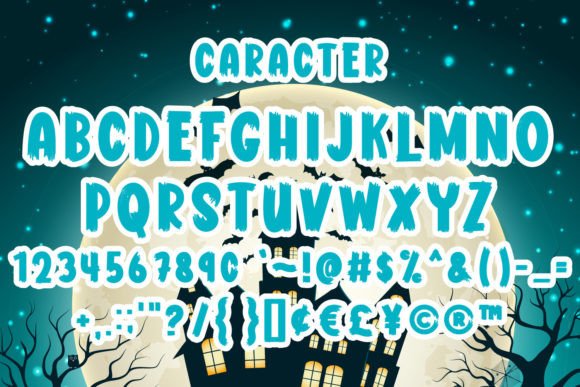 Paint Halloween Font PNG with transparent background - Preview 3