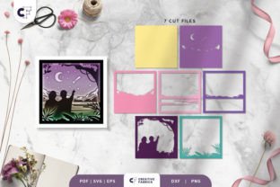 Romantic Couple 3D Shadow Box SVG · Creative Fabrica