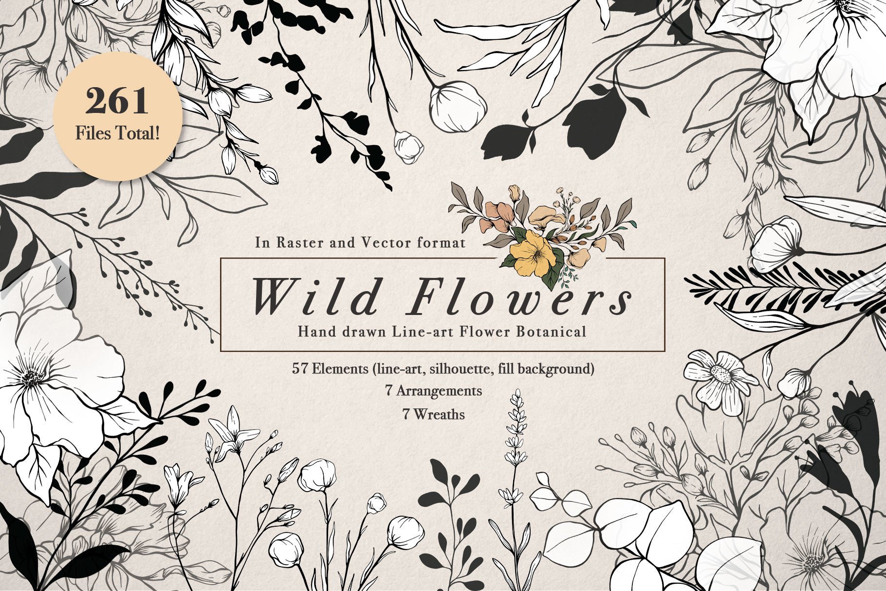 WILD FLOWERS Illustration Botanical