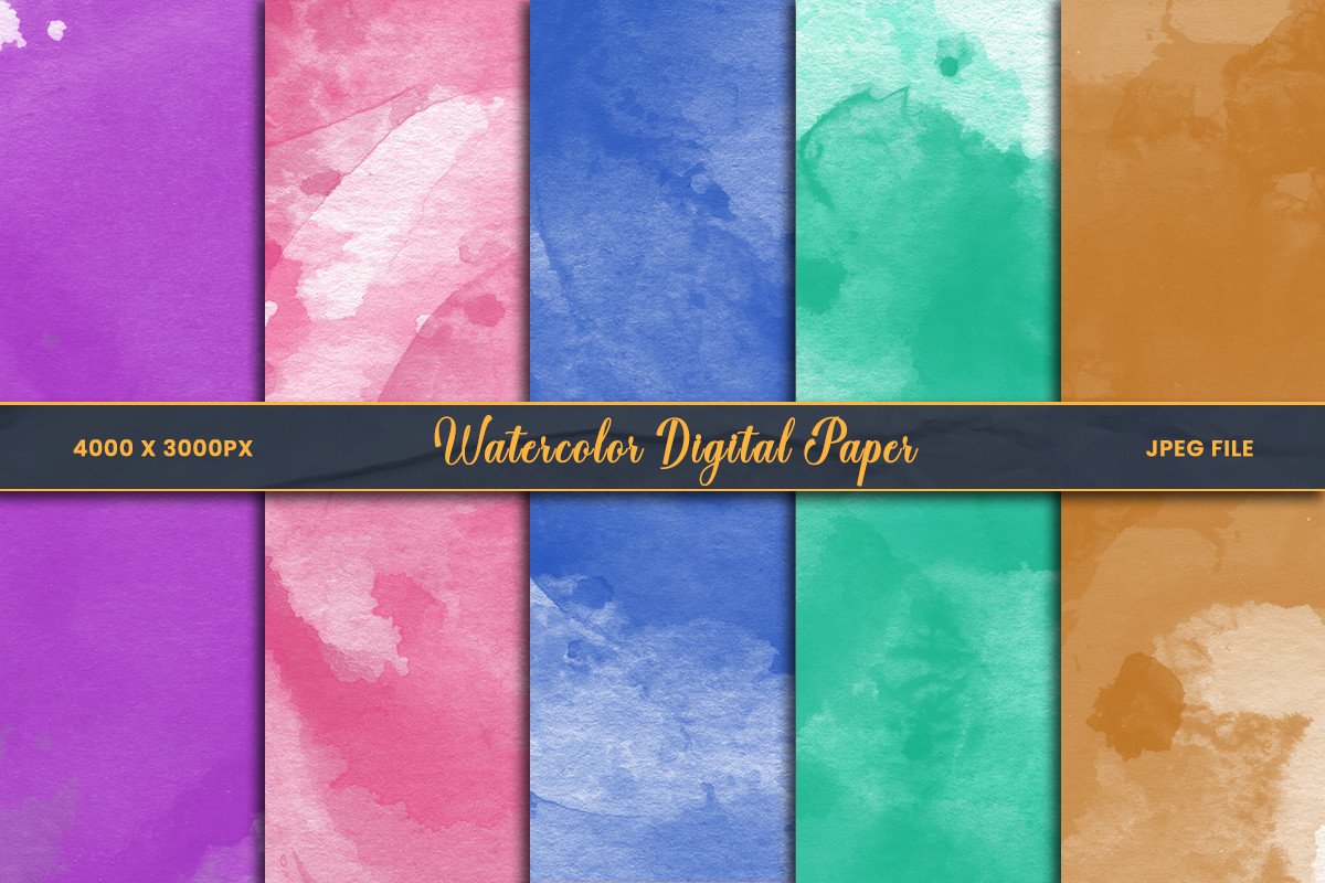 Watercolor Digital Paper Background Graphic by pixeness · Creative Fabrica