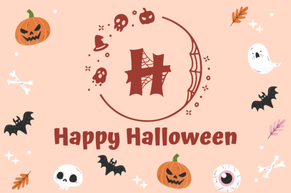 Ghoweb Halloween Monogram Font PNG with transparent background - Preview 1